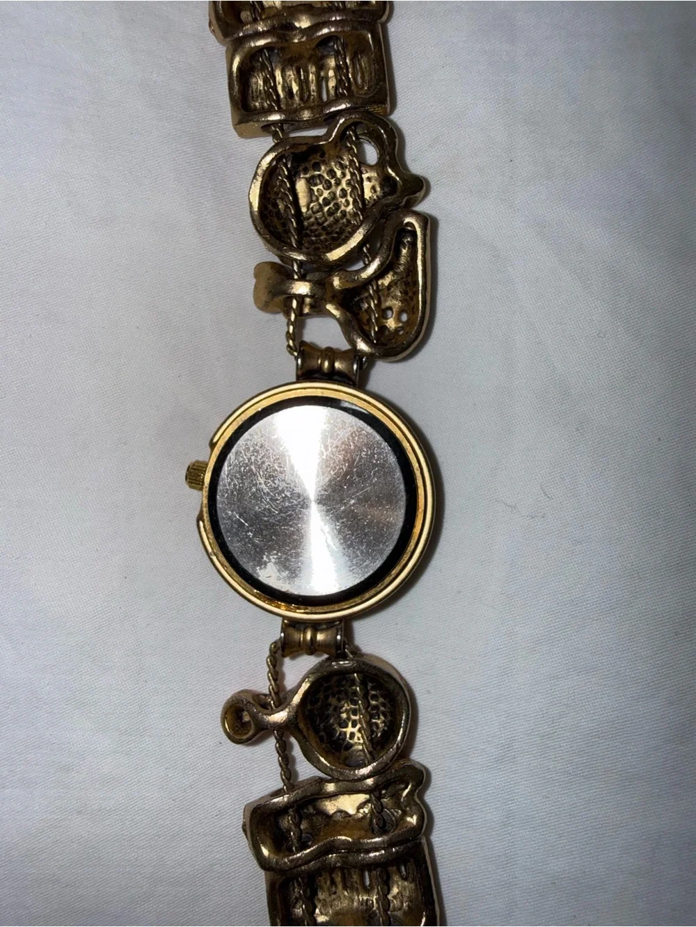 Gold-Tone Multicolor Enamel Link Bracelet Watch - Coral, Pink & Gray